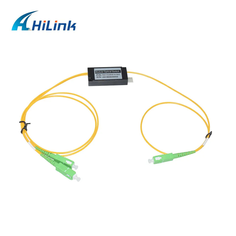 1x2 Single Mode Machannical Fiber Optical Switch 1310nm/1550nm With Customized Connector