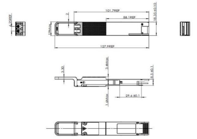 QSFP DD 400GBASE DWDM ZR 80KM módulo de transceptor QDD-400G-ZR-S DWDM sintonizable SMF LC DOM 3