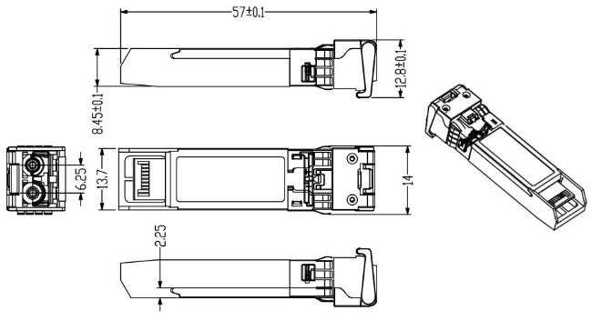 25G ZR SFP 80KM LC 25G Ethernet SFP Transceptor DOM 1310nm Transceptores de fibra óptica 4