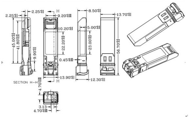 Módulo transceptor 10G-ZR4-80KM 10G BIDI 80KM 1490nm/1550nm SFP+ STM-64 WDM 8SFP+ SMF 4
