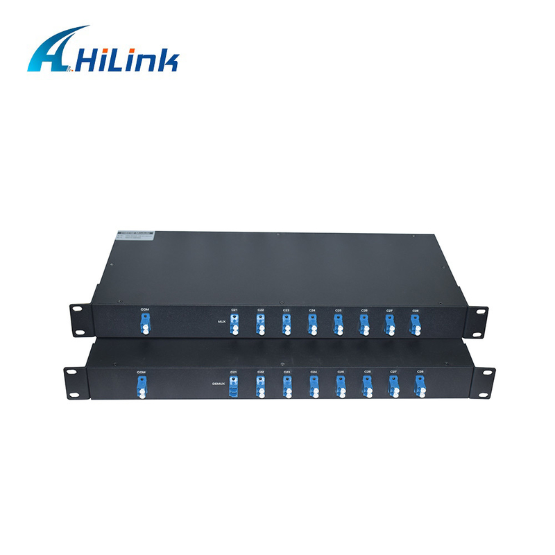 rejilla dual del ITU de la fibra del soporte de estante 1U 8CH DWDM Mux Demux con LC UPC