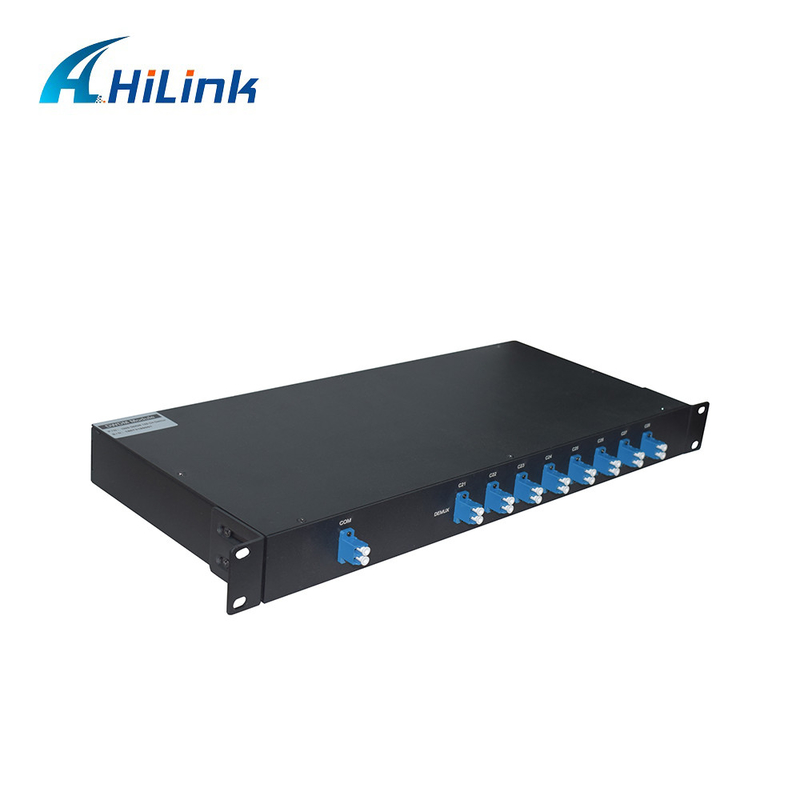 rejilla dual del ITU de la fibra del soporte de estante 1U 8CH DWDM Mux Demux con LC UPC