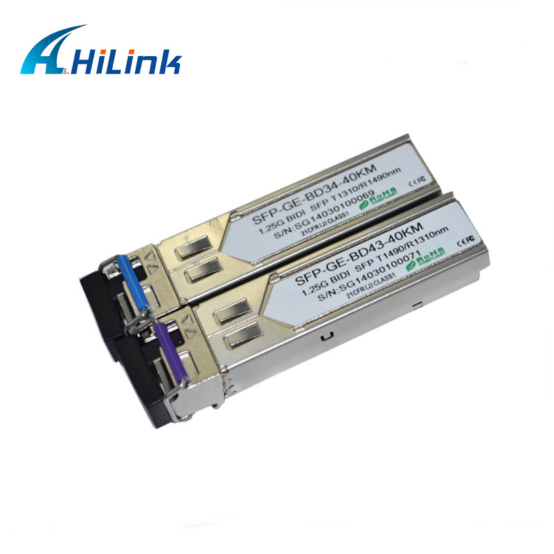 Solos módulos a una cara del WDM del transmisor-receptor 1.25G 1310/1490nm los 40KM SC/LC de SFP de la fibra