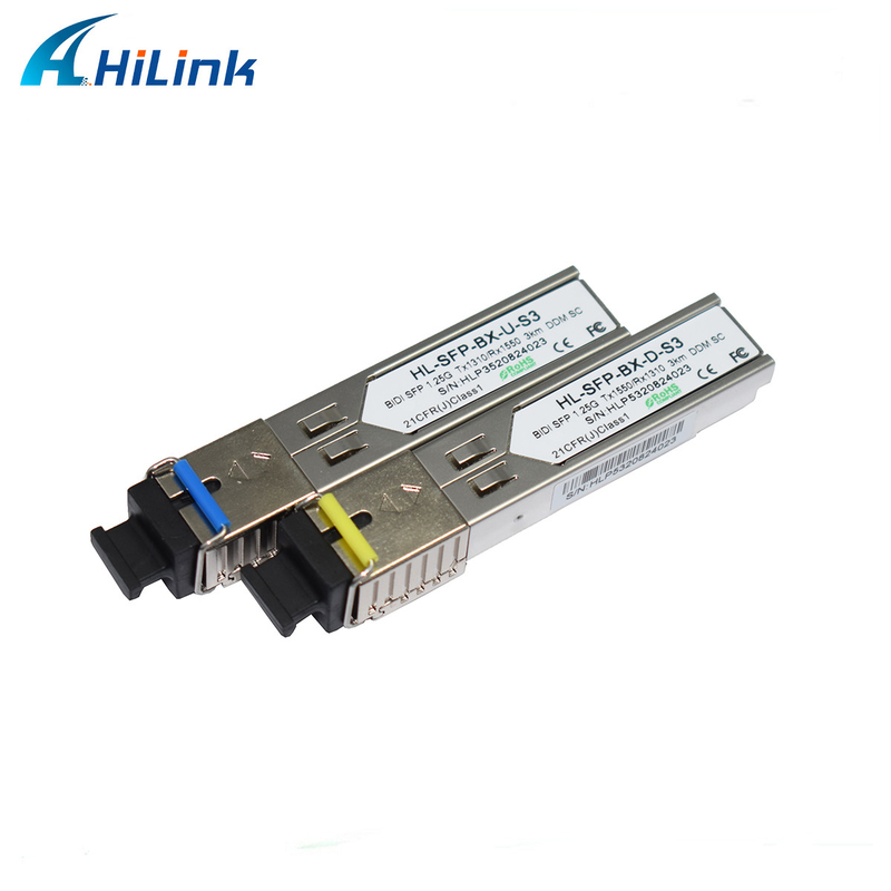 Conector 1310nm del módulo los 3KM del transmisor-receptor del WDM BIDI SFP+ de 1000BASE 1.25G/DOM de 1550nm los 3KM SM