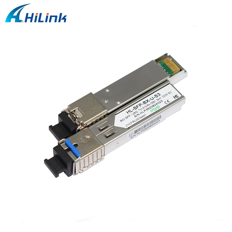 Conector 1310nm del módulo los 3KM del transmisor-receptor del WDM BIDI SFP+ de 1000BASE 1.25G/DOM de 1550nm los 3KM SM