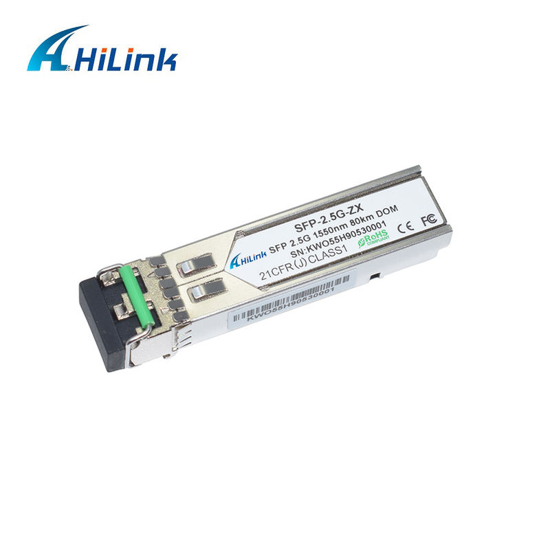 2.5GBASE-ZX 2.5G SFP 80KM Módulo 1550nm SMF Dúplex LC 2G DDM óptico