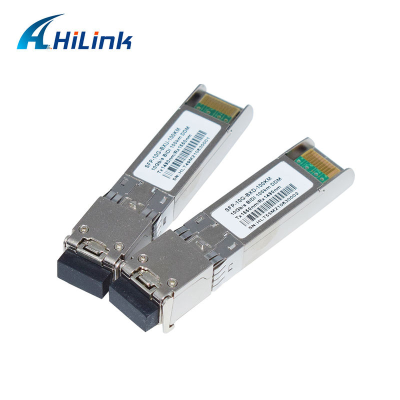 BIDI 10G WDM SMF Transceptor óptico SFP+ 100KM Tx1490nm/Rx1550nm con transceptores de fibra óptica LC para redes FTTH