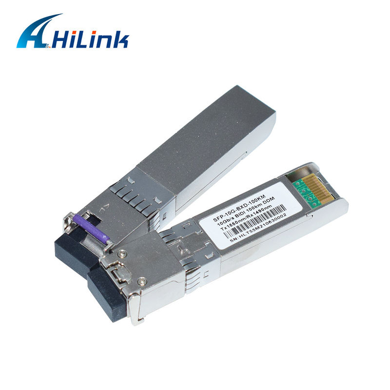 BIDI 10G WDM SMF Transceptor óptico SFP+ 100KM Tx1490nm/Rx1550nm con transceptores de fibra óptica LC para redes FTTH