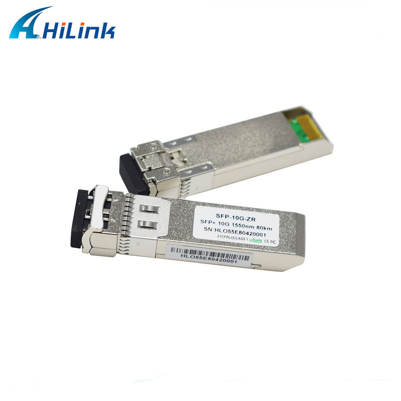 80KM Distancia SFP 10G SMF 1550nm ZR Duplex LC DDM Módulo óptico con transmisor EML