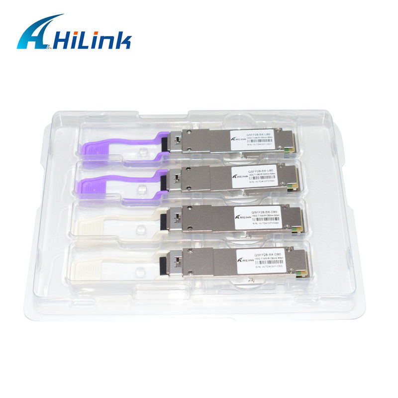 QSFP28 BIDI 100G ZR QSFP28 80km 1280/1300nm 100GBASE-BX80 Módulo QSFP28 80km LC