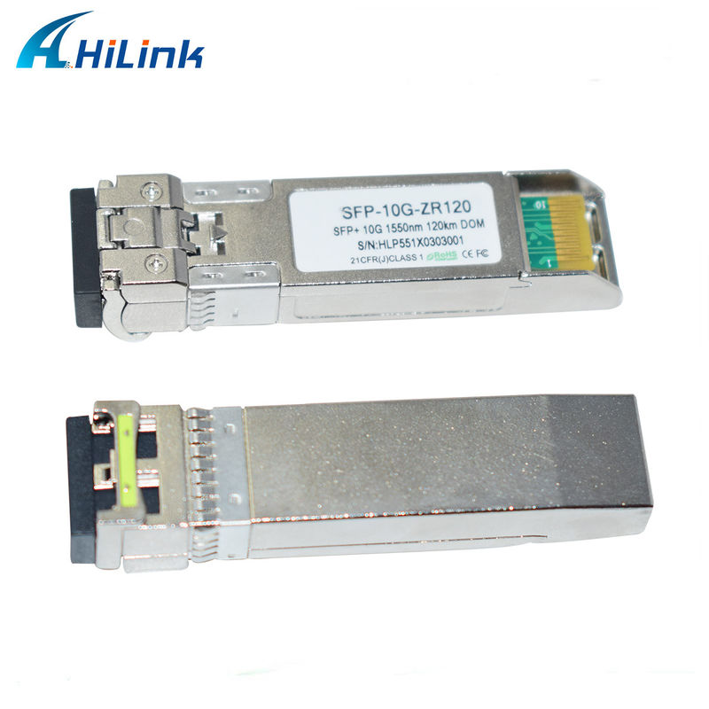 Hilink 10G Base SFP+ ZR 120KM 1550NM Equipo de fibra óptica Módulo transceptor óptico Compatible