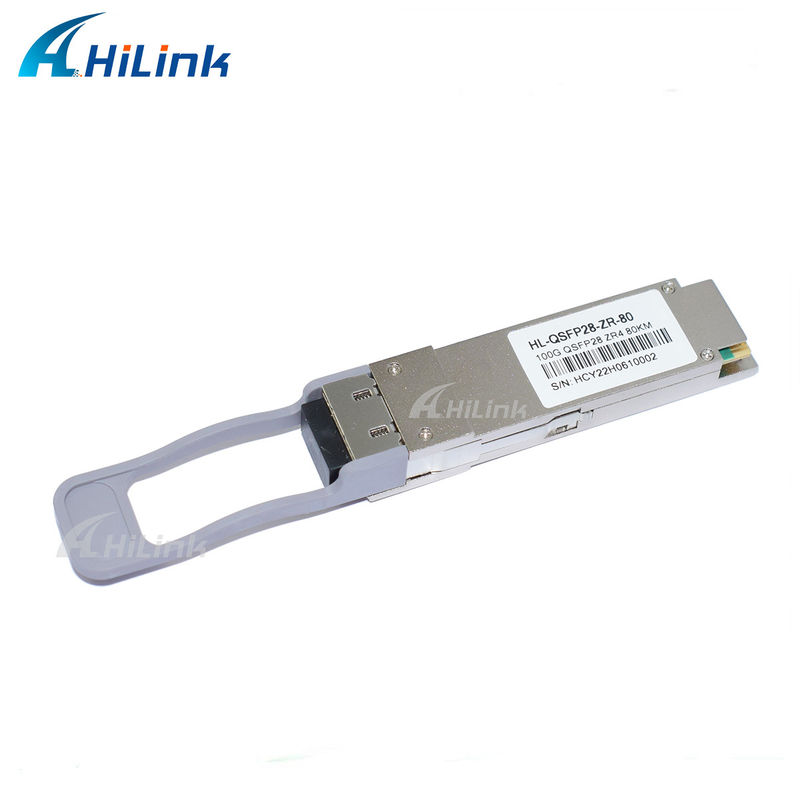 Transceptor de fibra óptica con pin LC Connector SOA, buen producto de comunicación y redes QSFP28 ZR4 80KM LWDM4 1295-1304NM