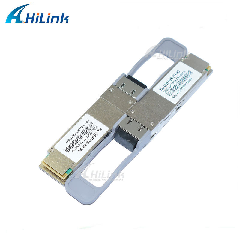 Transceptor de fibra óptica con pin LC Connector SOA, buen producto de comunicación y redes QSFP28 ZR4 80KM LWDM4 1295-1304NM