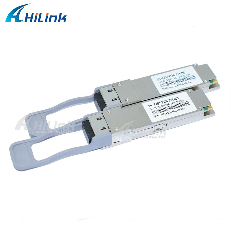 Transceptor de fibra óptica con pin LC Connector SOA, buen producto de comunicación y redes QSFP28 ZR4 80KM LWDM4 1295-1304NM