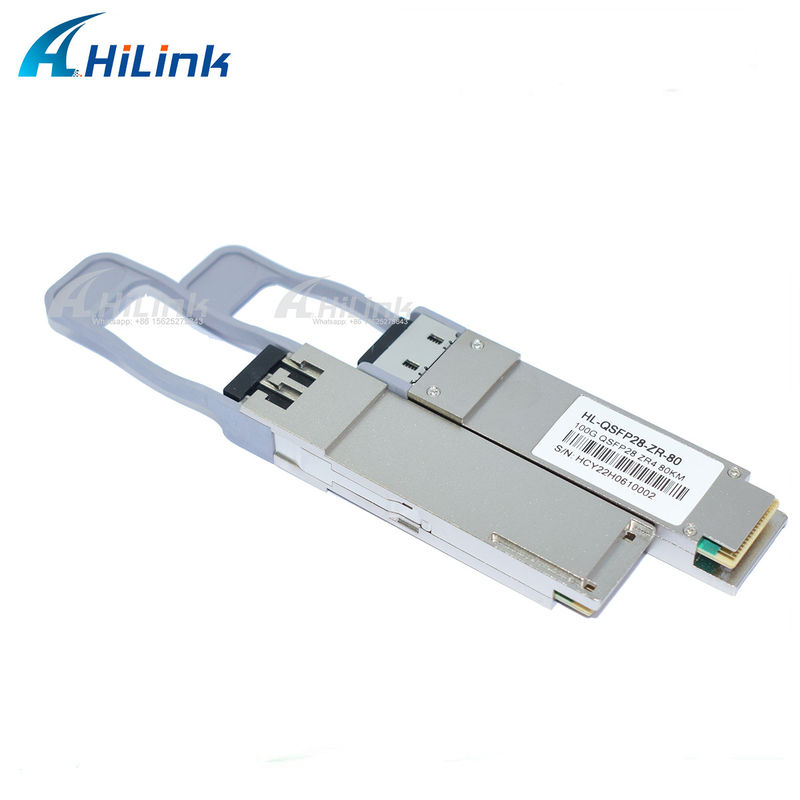 Transceptor de fibra óptica con pin LC Connector SOA, buen producto de comunicación y redes QSFP28 ZR4 80KM LWDM4 1295-1304NM
