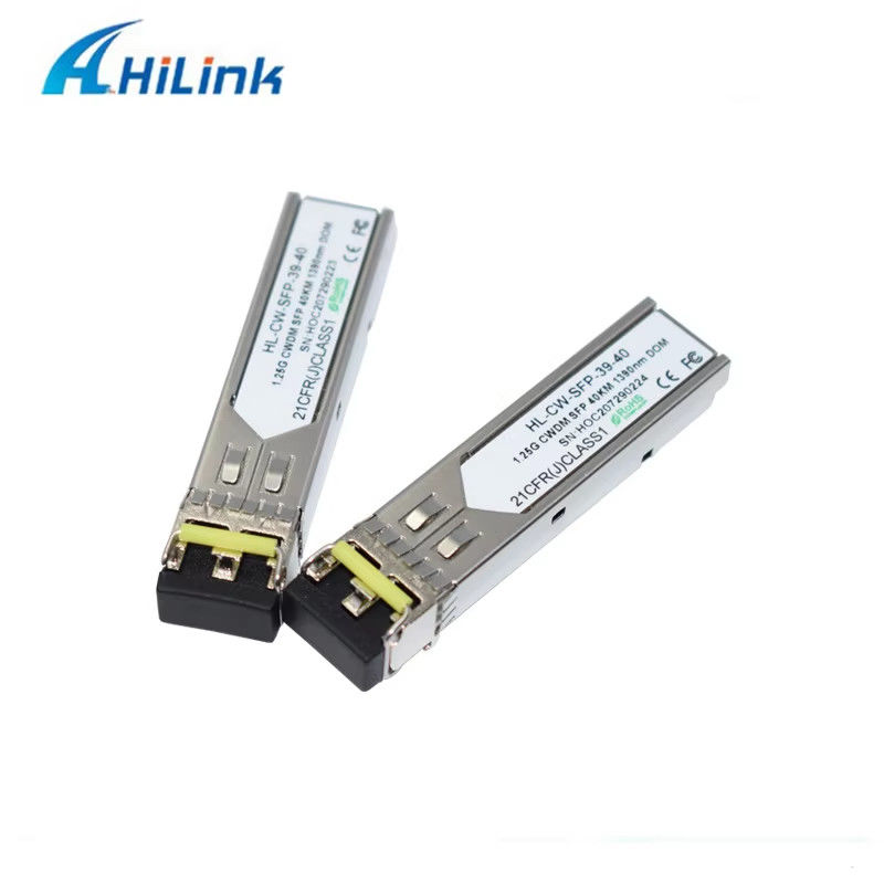 China Factory 1000Base 1.25G SFP Conector LC doble CWDM 40KM LC 1270-1610nm Transceptor óptico Equipo de fibra óptica