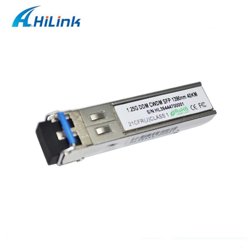 China Factory 1000Base 1.25G SFP Conector LC doble CWDM 40KM LC 1270-1610nm Transceptor óptico Equipo de fibra óptica