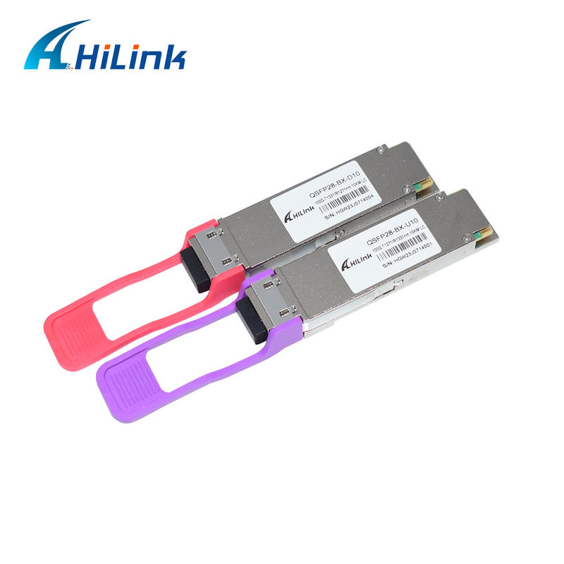 100Gb/s QSFP28 LR BIDI Transceptor óptico lambda único 1271nm 1331nm SMF Conector LC único 10km DOM