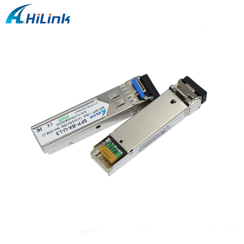 1.25G BIDI 1310/1550nm Transceptor SFP de 3 km para la transmisión de datos a larga distancia en temperaturas de 0 a 70 °C