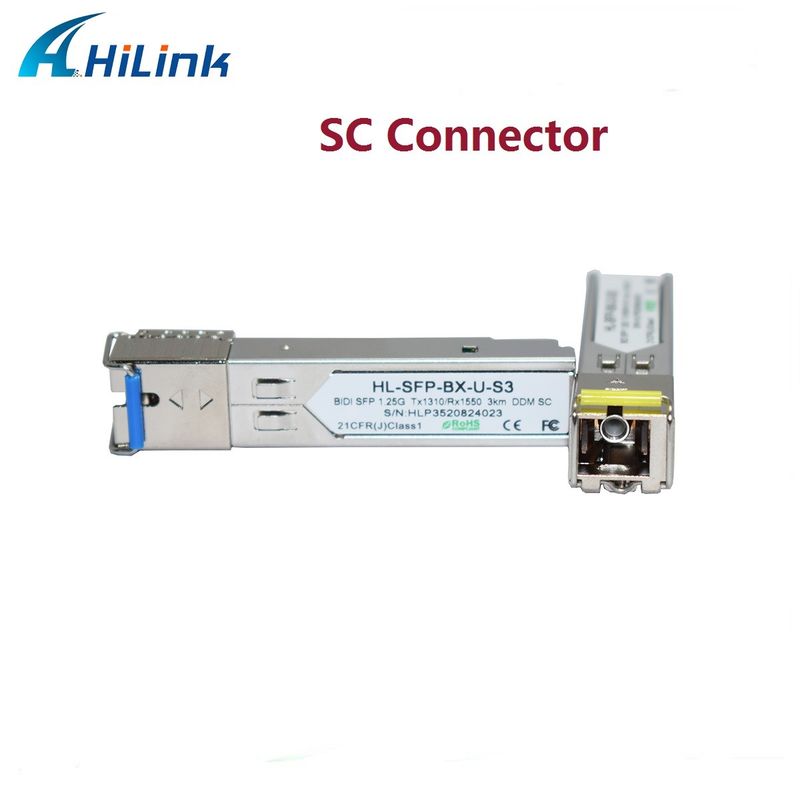 1.25G BIDI 1310/1550nm Transceptor SFP de 3 km para la transmisión de datos a larga distancia en temperaturas de 0 a 70 °C
