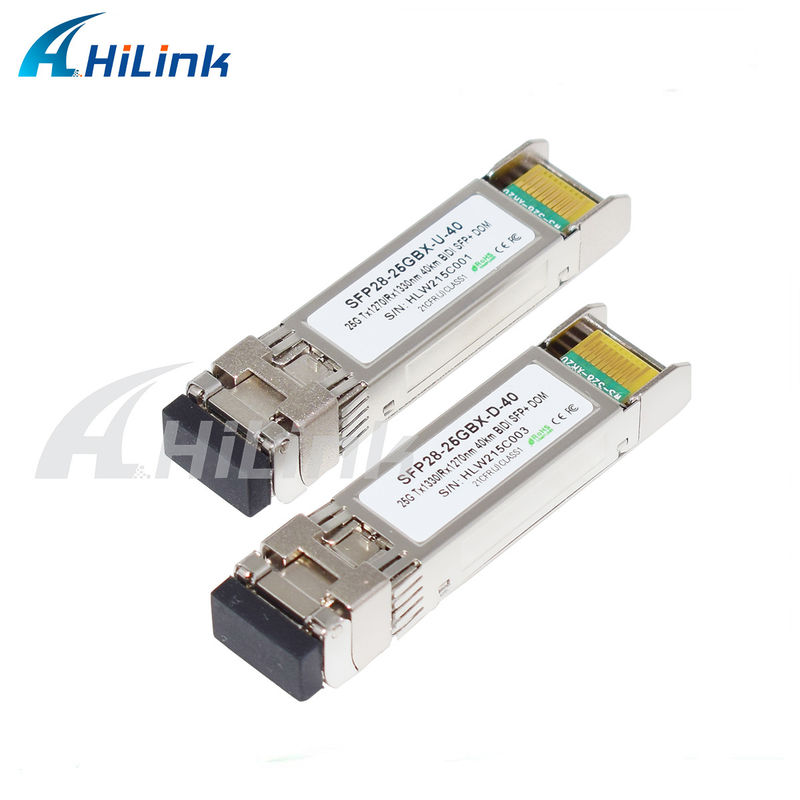 Transceptores SFP28 BIDI de 25 Gb/s y 40 km, con conector LC único, conectable en caliente y totalmente conforme con RoHS