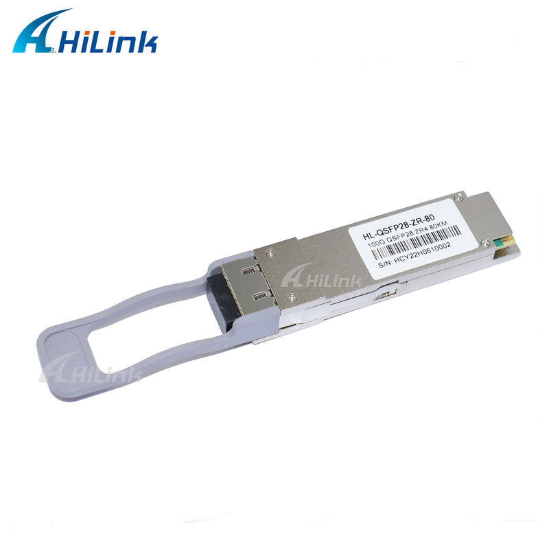 Transceptor QSFP28 de 100 Gb/s 80 km Conector LC Dúplex Enchufable en Caliente LAN WDM EML TOSA SOA PIN SMF