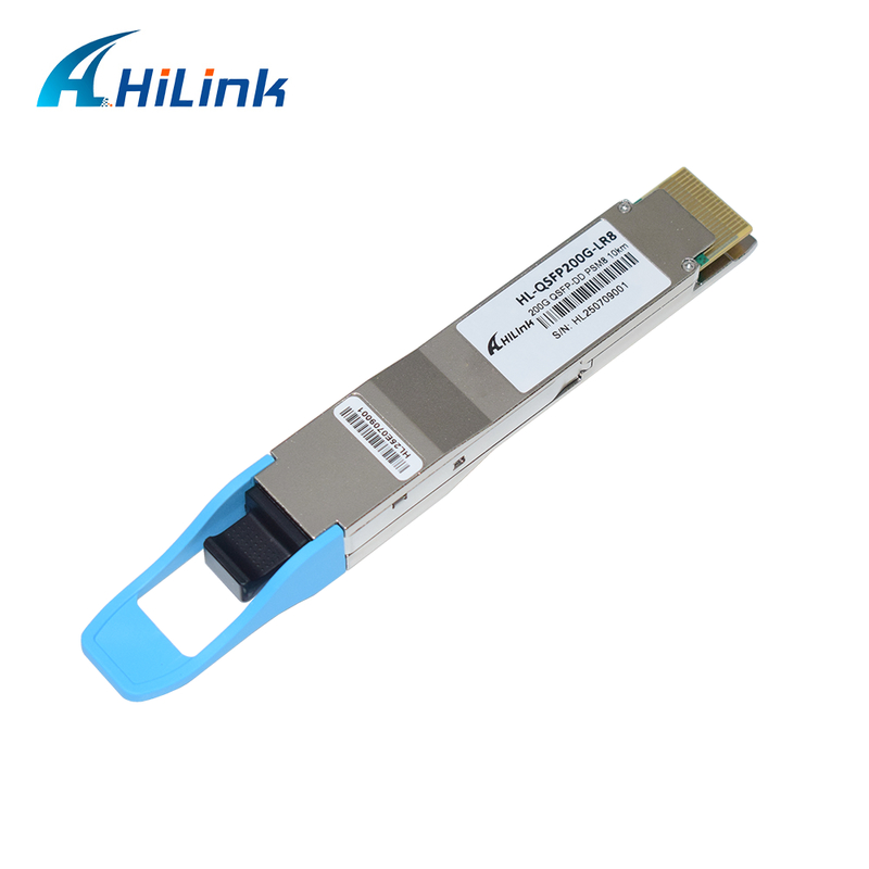 Transceptor óptico DOM 200G QSFP DD LR8 PSM8 de 10KM 1310nm MPO16 APC 8 grados, distancia de longitud de onda