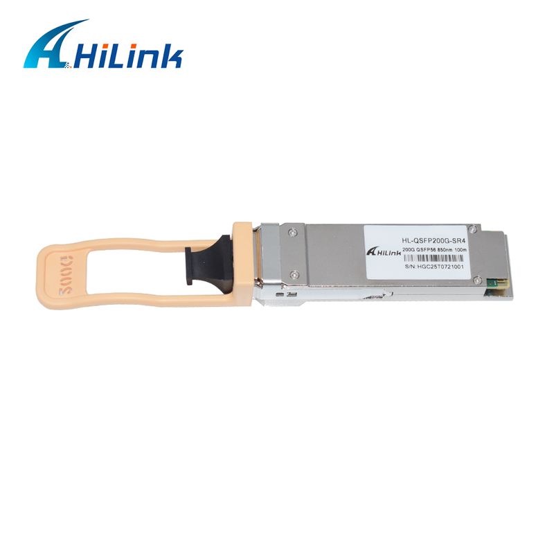 Transceptor óptico enchufable en caliente QSFP200G QSFP56 200G SR4 70m@OM3 100m@OM4 FEC Fibra multimodo MPO12 única Cumple con RoHS Alta velocidad para enlaces Ethernet 200GBASE-SR4 Centros de datos