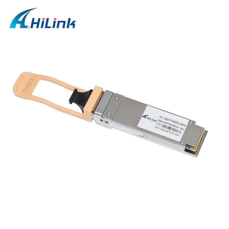 Transceptor óptico enchufable en caliente QSFP200G QSFP56 200G SR4 70m@OM3 100m@OM4 FEC Fibra multimodo MPO12 única Cumple con RoHS Alta velocidad para enlaces Ethernet 200GBASE-SR4 Centros de datos