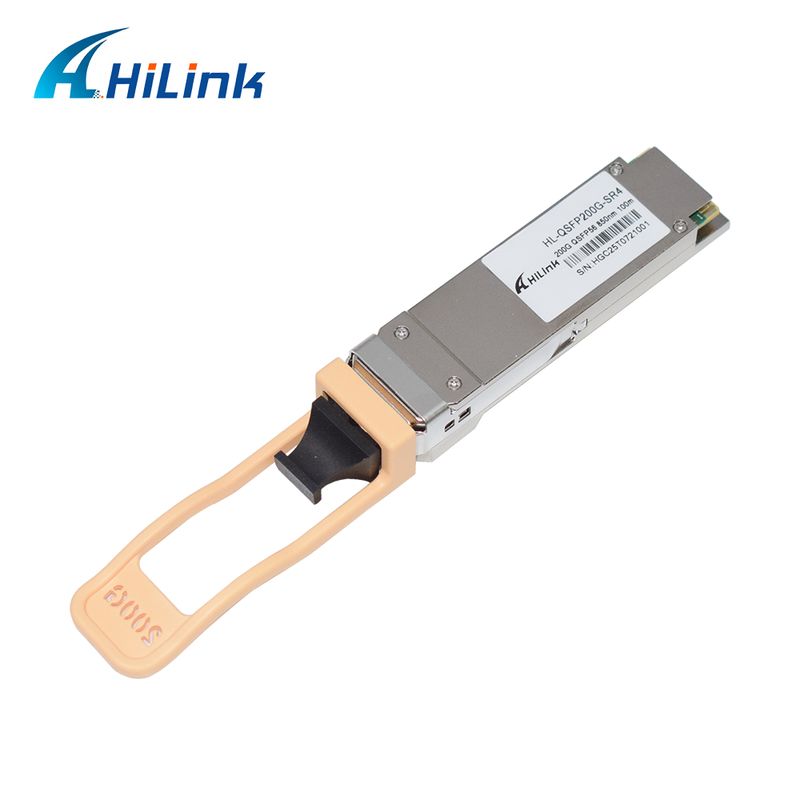 Transceptor óptico enchufable en caliente QSFP200G QSFP56 200G SR4 70m@OM3 100m@OM4 FEC Fibra multimodo MPO12 única Cumple con RoHS Alta velocidad para enlaces Ethernet 200GBASE-SR4 Centros de datos