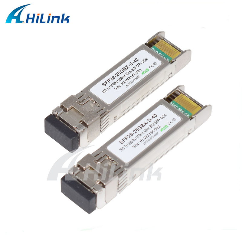 25Gbps BIDI 40KM 1270/1310nm 40KM APD LC DOM Transceptor 25G Ethernet Transceptores de fibra óptica