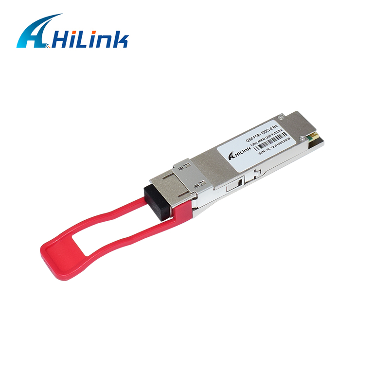Módulo de transceptor óptico QSFP28 100G con alcance de 40 km, bajo consumo de energía (< 4,5 W) y cumplimiento RoHS 6/6 para centros de datos