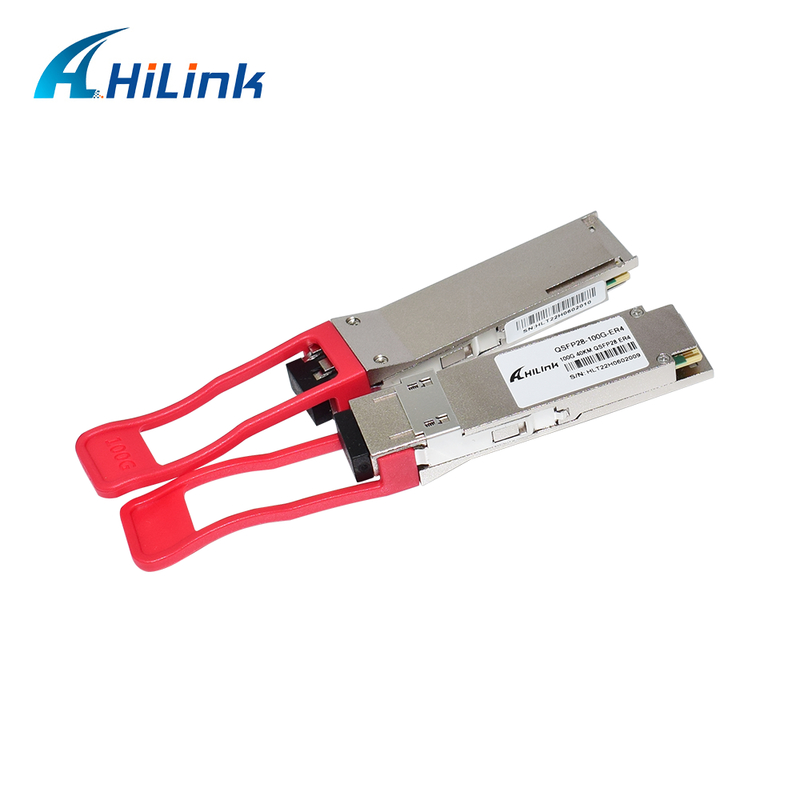 Módulo de transceptor óptico QSFP28 100G con alcance de 40 km, bajo consumo de energía (< 4,5 W) y cumplimiento RoHS 6/6 para centros de datos
