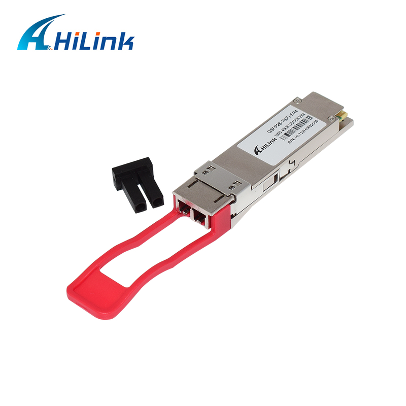 Módulo de transceptor óptico QSFP28 100G con alcance de 40 km, bajo consumo de energía (< 4,5 W) y cumplimiento RoHS 6/6 para centros de datos