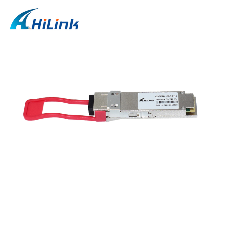 Módulo de transceptor óptico QSFP28 100G con alcance de 40 km, bajo consumo de energía (< 4,5 W) y cumplimiento RoHS 6/6 para centros de datos
