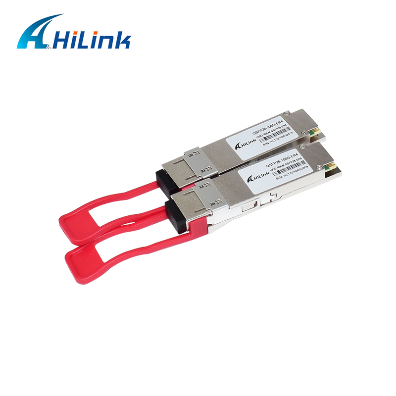 Módulo de transceptor óptico QSFP28 100G con alcance de 40 km, bajo consumo de energía (< 4,5 W) y cumplimiento RoHS 6/6 para centros de datos
