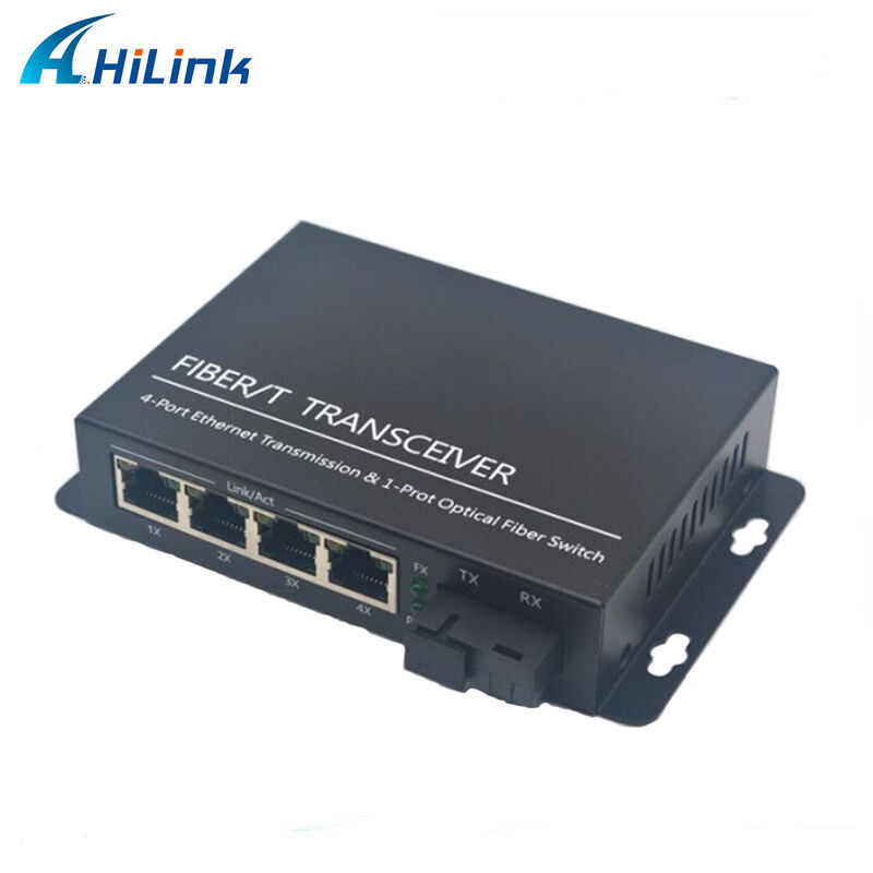 Convertidor de medios de fibra óptica Gigabit Ethernet Hilink 1 puerto de fibra y 4 x 10/100/1000Base TX