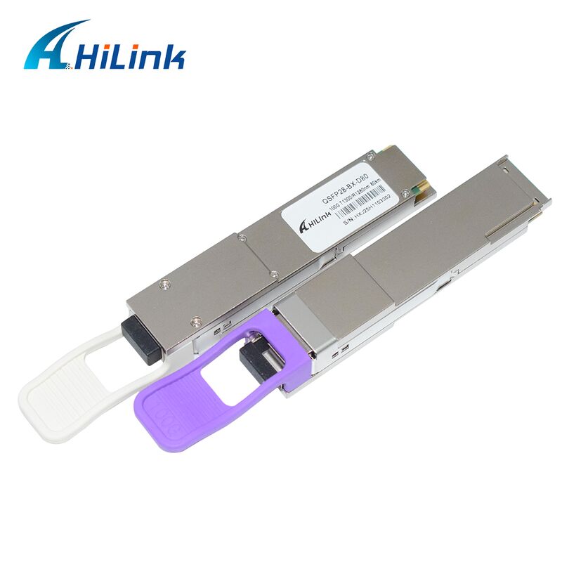 Módulo de transceptor óptico BIDI Hilink QSFP28-BX-U80/D80 100Gb/s con alcance de 80 km para Ethernet 100G