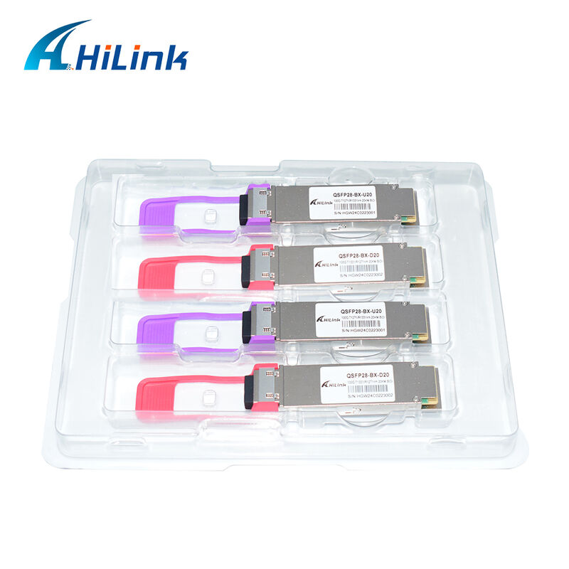 Hilink HL-QSFP28-100G-UD-20 100Gb/s 20km QSFP28 BIDI LR1 módulo de transceptor óptico con conector LC conectable en caliente