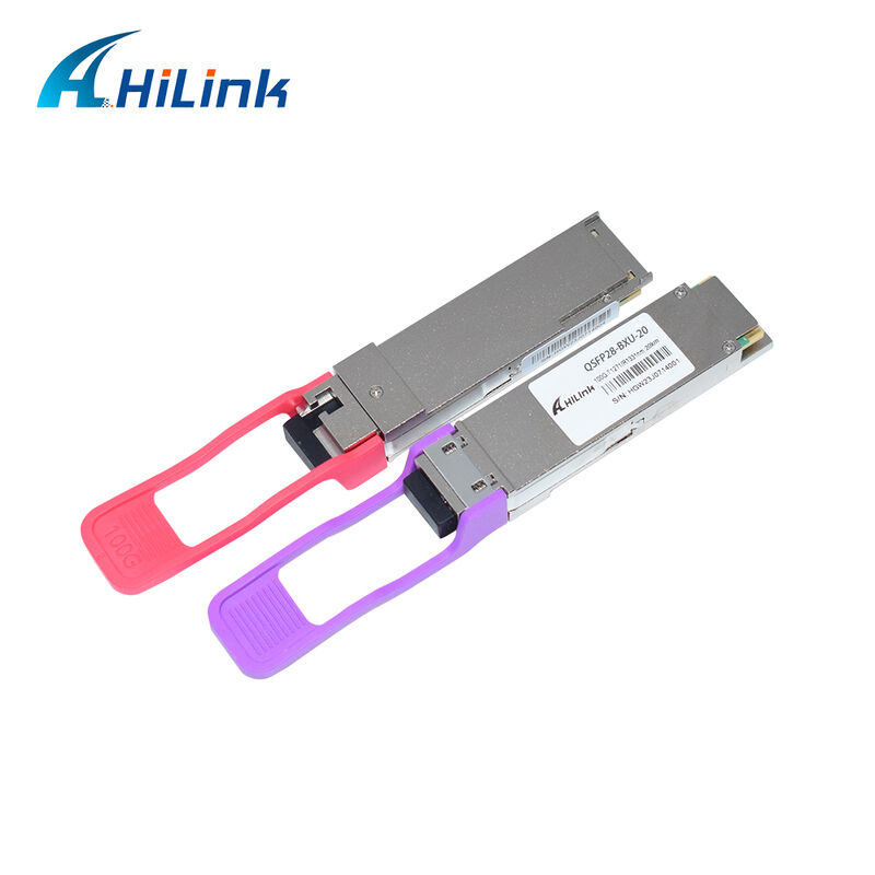 Hilink HL-QSFP28-100G-UD-20 100Gb/s 20km QSFP28 BIDI LR1 módulo de transceptor óptico con conector LC conectable en caliente