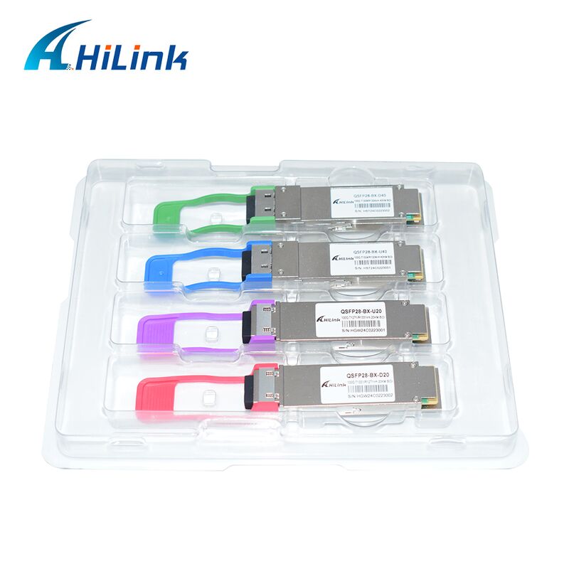 Transceptor óptico Hilink QSFP28-BX-UD40 100G BiDi con distancia de 40 km para aplicaciones de centros de datos