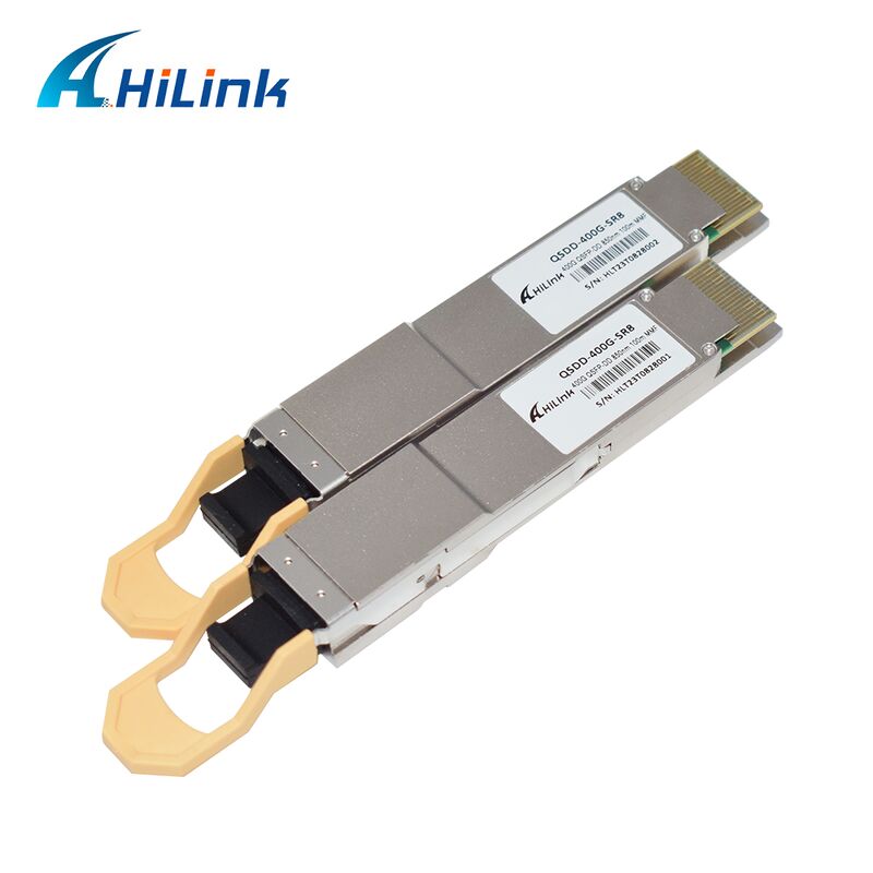 Transceptor óptico Hilink QSDD-400G-SR 400G QSFP56-DD SR8 con velocidad de datos de 400G, longitud de onda de 850nm y distancia de 100m