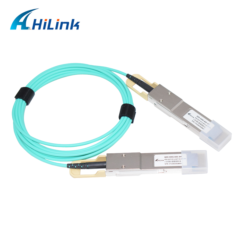 Cable Hilink 400G QSFP56-DD AOC 3M con cumplimiento RoHS para la transmisión de datos de alta velocidad