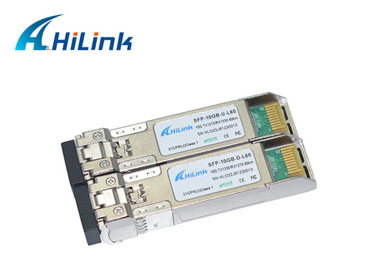 WDM LOS 60KM 1270nm 1330nm del transmisor-receptor 10G SFP+ BIDI de la fibra óptica del conector de Hilink LC