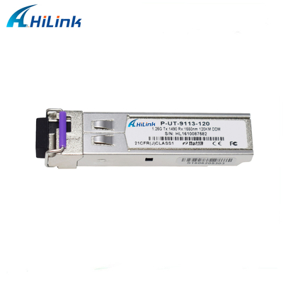 DOM del solo modo del módulo BIDI LC Conector RX1550nm del transmisor-receptor del gigabit 1.25GBASE el 120KM SFP+